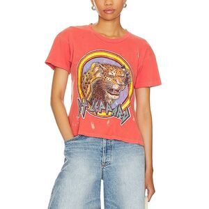 Madeworn Women Def Leopard Crop Tee In Orange XS